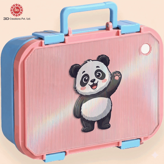 3D Lenticular Panda Kids Tiffin Box (Flip Effect Design)