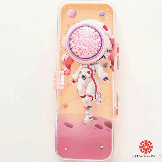 3D Lenticular Cartoon Pencil Box (Top Flip Effect Design)